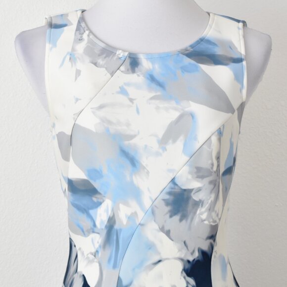 Calvin Klein Floral Fit and Flare Scuba Dress - 8 - Picture 2 of 9